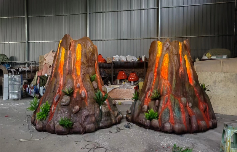 Amusement park mini golf course fiberglass volcano decorative