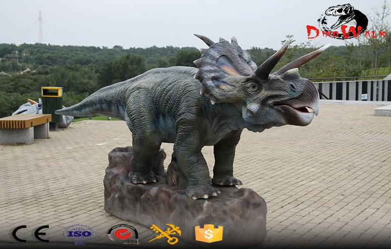 Cute Baby Triceratops Animatronic Dinosaur with Movement Simulation
