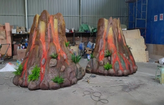Amusement park mini golf course fiberglass volcano decorative